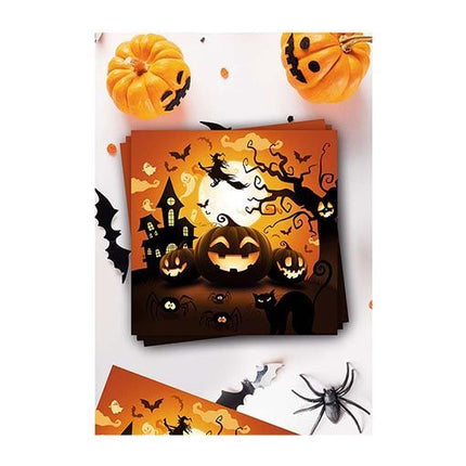 Halloween-servietter græskar 33 cm 12 stk