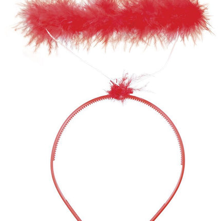 Engel med rødt hårbånd