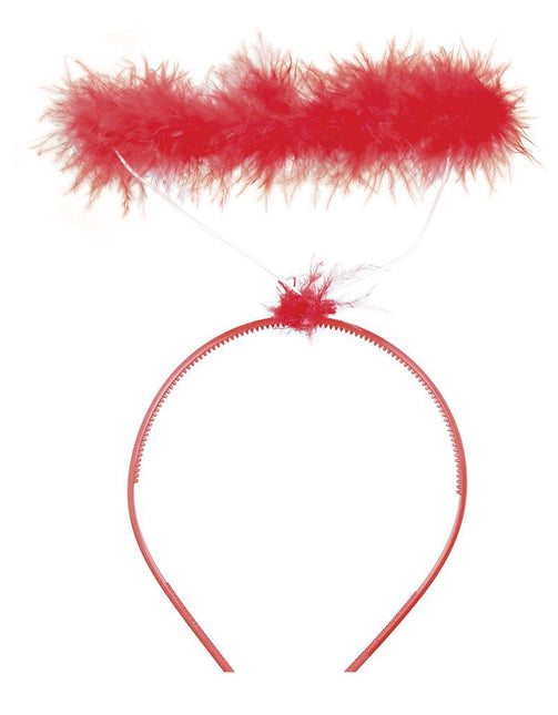 Engel med rødt hårbånd