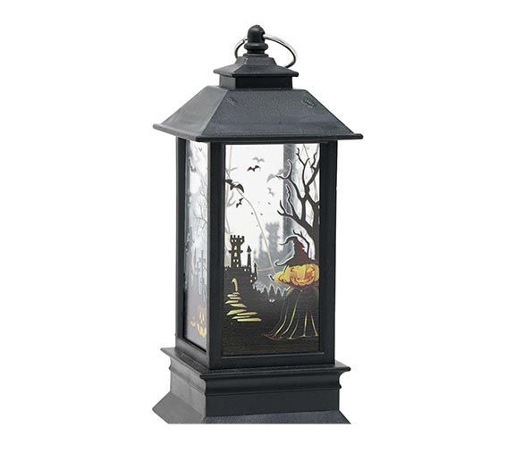 Zwarte Halloween Lantaarn Met Licht 12,5cm 12 stuks