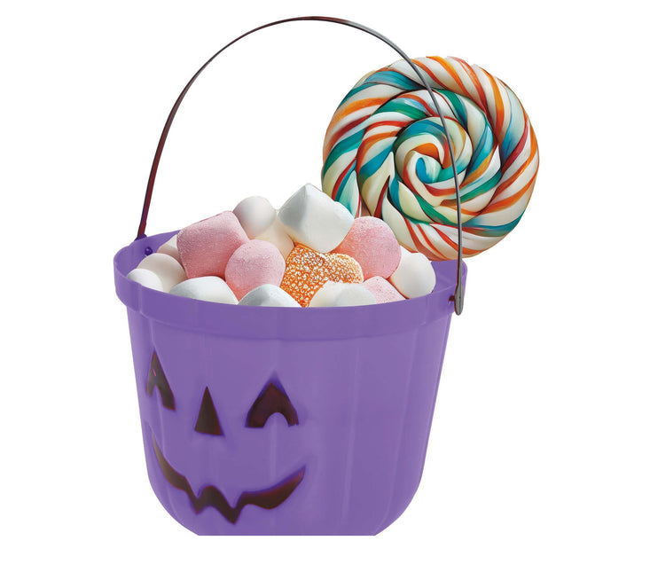 Paarse Halloween Snoep Emmer Pompoen 20cm