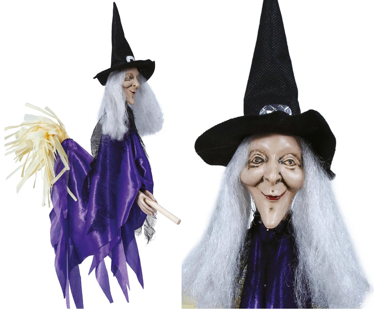 Halloween-dukke heks 60 cm