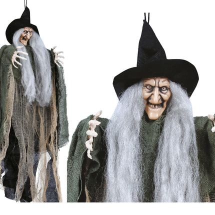 Halloween dukke hængende heks 50 cm