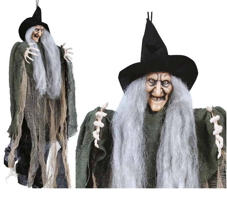 Halloween dukke hængende heks 50 cm