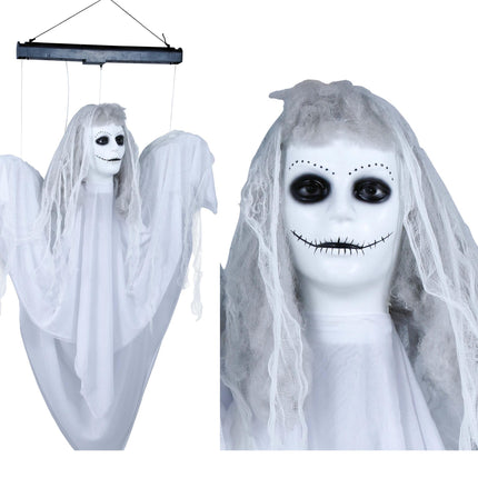Halloween-dukkespøgelse med lys og lyd 1,2 m