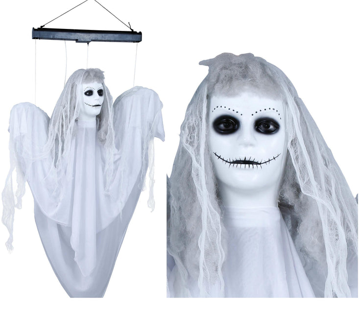 Halloween-dukkespøgelse med lys og lyd 1,2 m