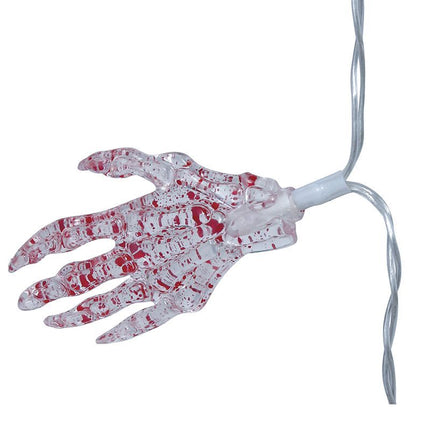 Halloween lysguirlande LED skelet hånd 1.15m