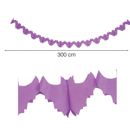 Halloween-guirlande lilla flagermus 3m