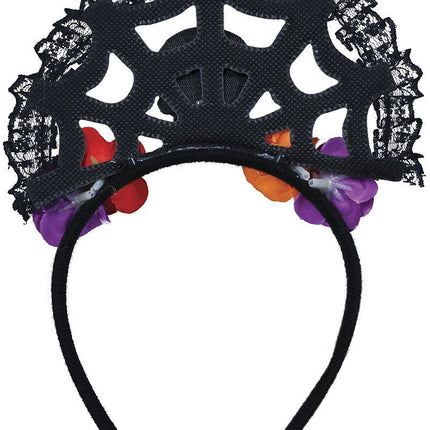 Dia De Los Muertos-hårbøjle Blomster og dødningehoved