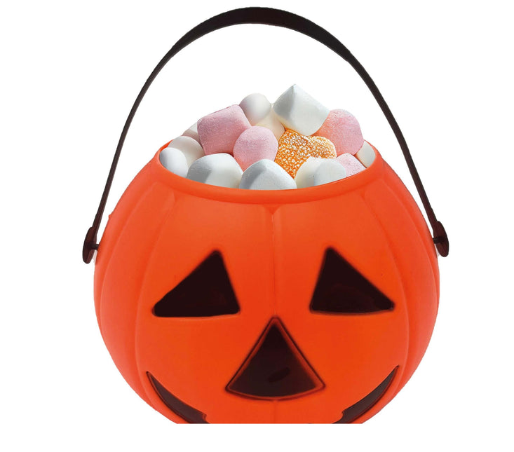 Oranje Halloween Snoep Emmer Pompoen 15cm