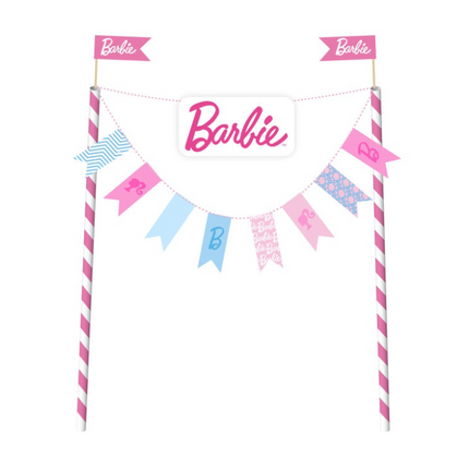 Barbie-kagepynt med flagkæde