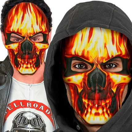 MASKE MED BRÆNDENDE KRANIUM - STOF