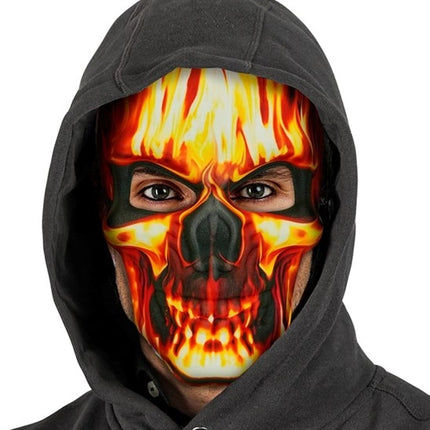 MASKE MED BRÆNDENDE KRANIUM - STOF