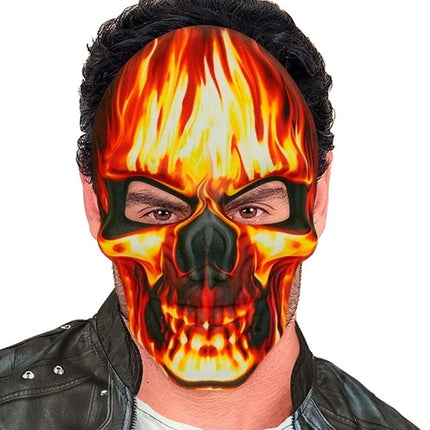 MASKE MED BRÆNDENDE KRANIUM - STOF