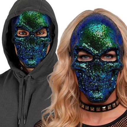 MASKE MED KRANIUM - PAIETTER