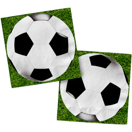 Servietter - fodbold - 33 x 33 cm - 20 stk