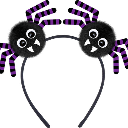 Halloween-hårbånd med sorte edderkopper