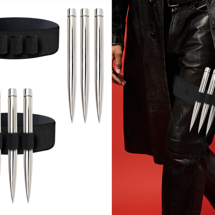 Halloween falsk våbensæt Bullet Strap 20cm 4 dele