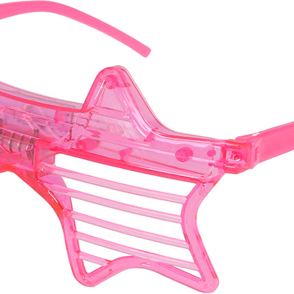 Stjernebriller pink med lys