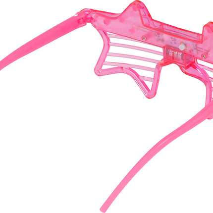 Stjernebriller pink med lys
