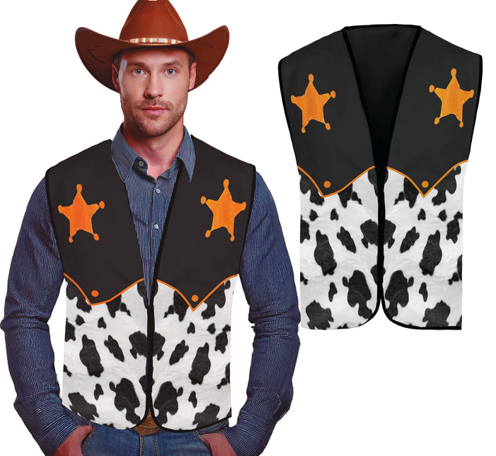 Sherrif Vest Sort Hvid Cowboy