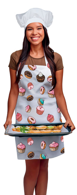 Cupcakes med farvet forklæde