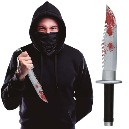 Halloween falsk machete blodig 33 cm