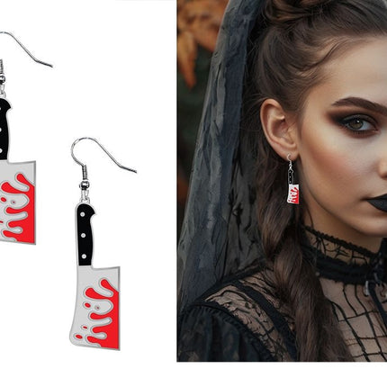 Halloween-øreringe: slagterkniv