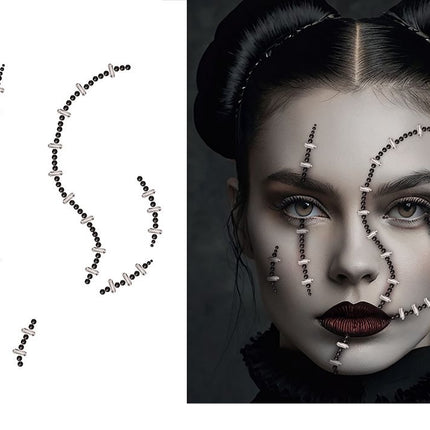 Halloween-ansigtsklistermærker med ar