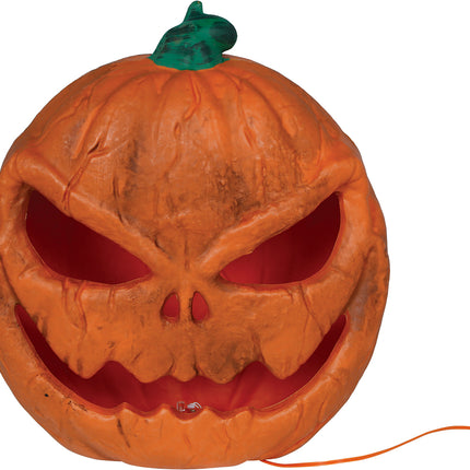 Halloween-græskar, orange, med lys, 28 cm