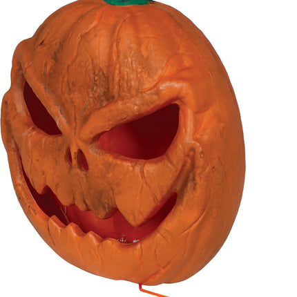 Halloween-græskar, orange, med lys, 28 cm