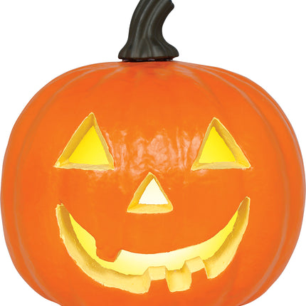Halloween-græskar, orange skum, med lys, 28 cm