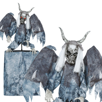 Halloween-popfigur, dæmonisk, med lys, lyd og bevægelse, 1,7 m