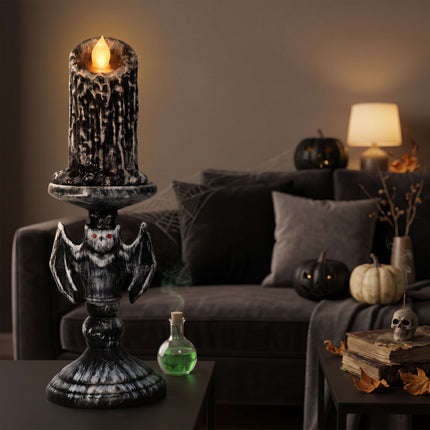 Halloween-lysestage med lampe, 26 cm
