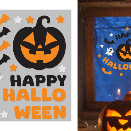 Halloween-vinduesdekoration »Happy Halloween« 50 cm