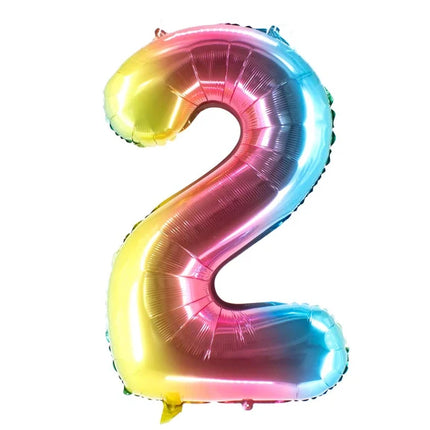 2 år, talballon, regnbue, tom, 1 m