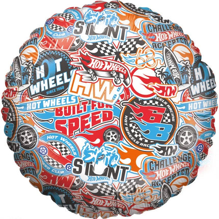 Hot Wheels Heliumballon, farvet, tom, 45 cm