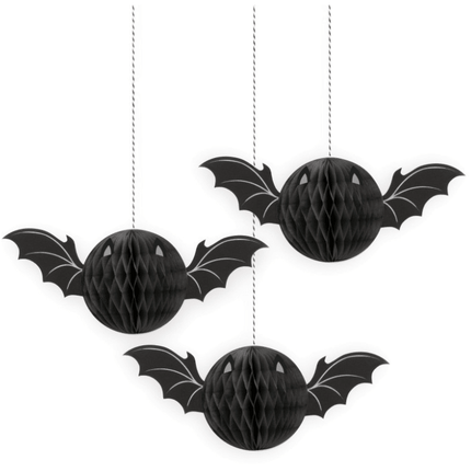 3 BAT HLLWN HNYCMB HNG DECOR van Unique koop je bij Partywinkel
