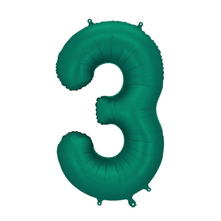 3 Jaar Cijfer Ballon Groen Leeg 86cm van Partydeco koop je bij Partywinkel