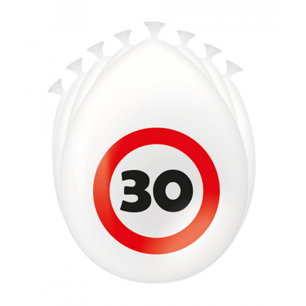 30 Jaar Ballonnen Verkeersbord 30cm van Paper Dreams koop je bij Partywinkel