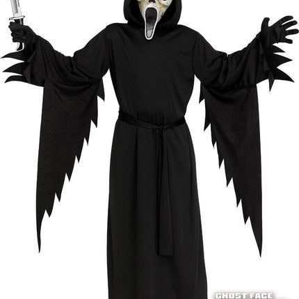 Halloween-kostume, sort, barn, spøgelse, ansigt, ældet