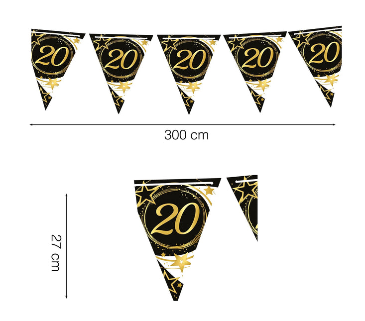 Garland 20 år papir 3m