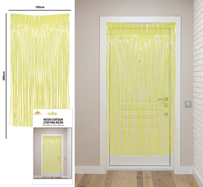 Gult dørforhæng 2m