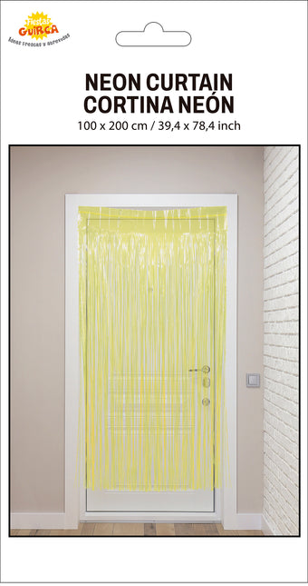 Gult dørforhæng 2m