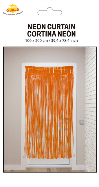 Orange dørforhæng 2m