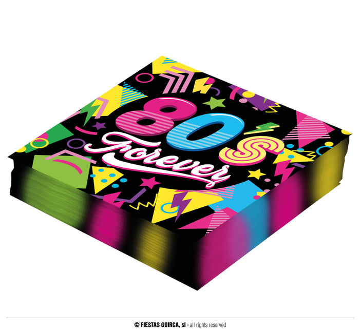 Neon 80S Servetten 33cm 12st