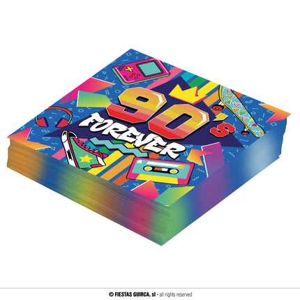 90'er-servietter 33 cm 12 stk