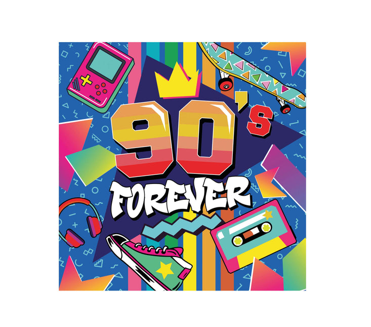 90'er-servietter 33 cm 12 stk