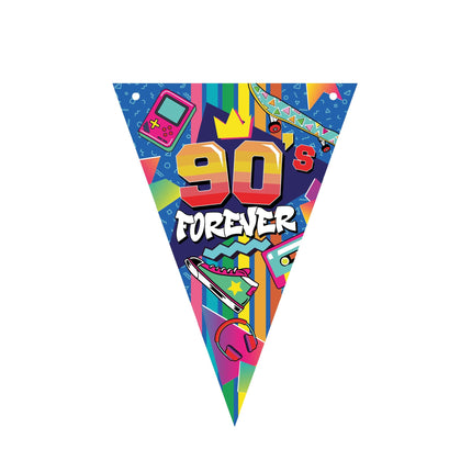 90'er-guirlande i farver 3m