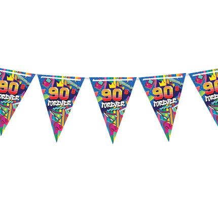 90'er-guirlande i farver 3m